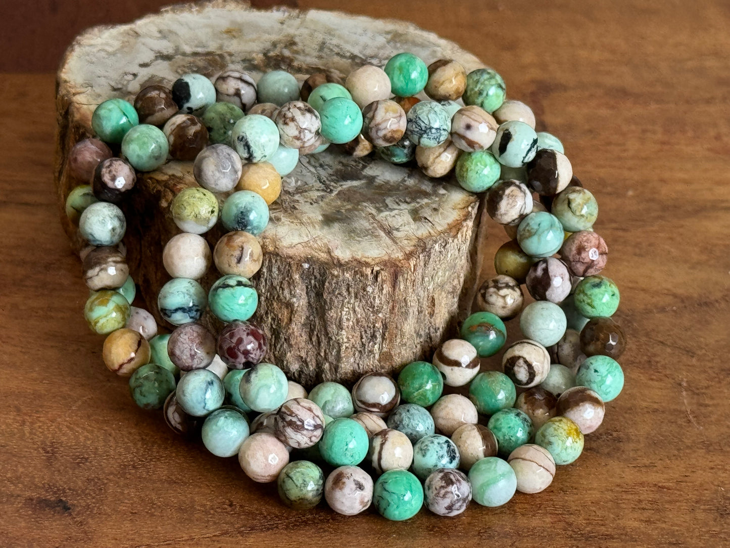 Turquoise and Petrified Wood Jasper bracelet