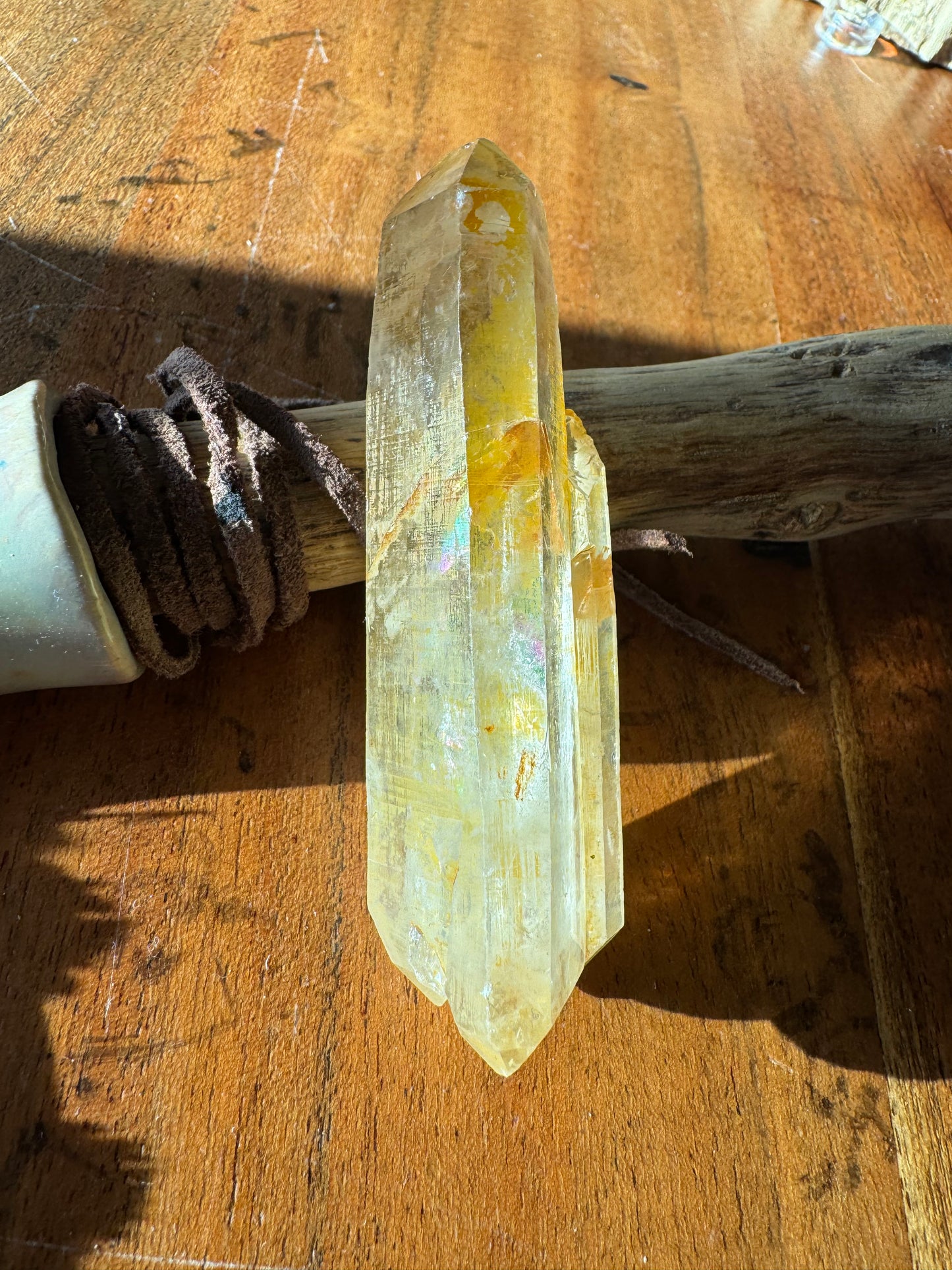 Golden Double Terminated Lemurian Quartz
Raw. Natural. One of a kind.