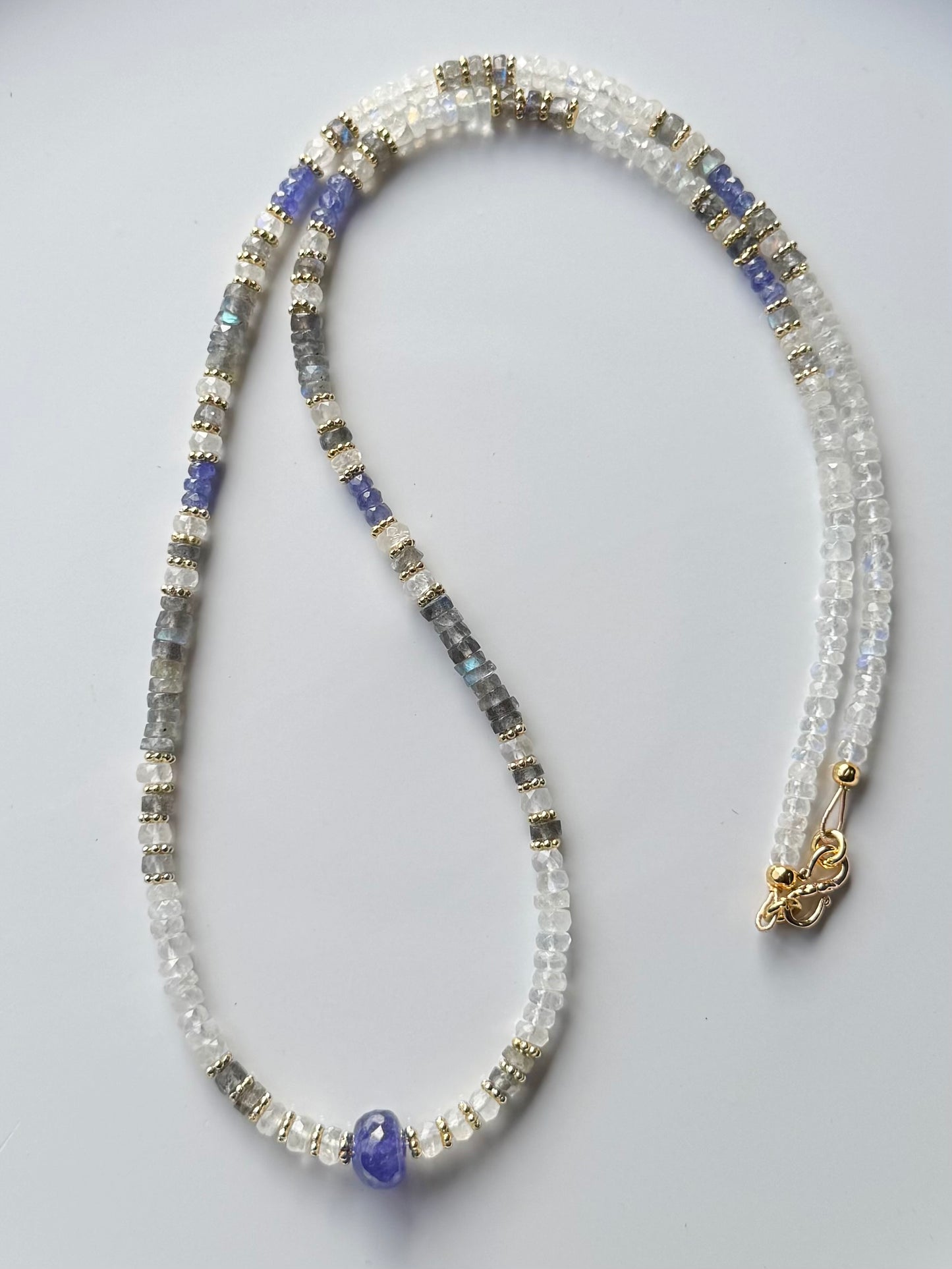 Tanzanite · Labradorite · Moonstone Necklace
A Living Grid of Light & Intention