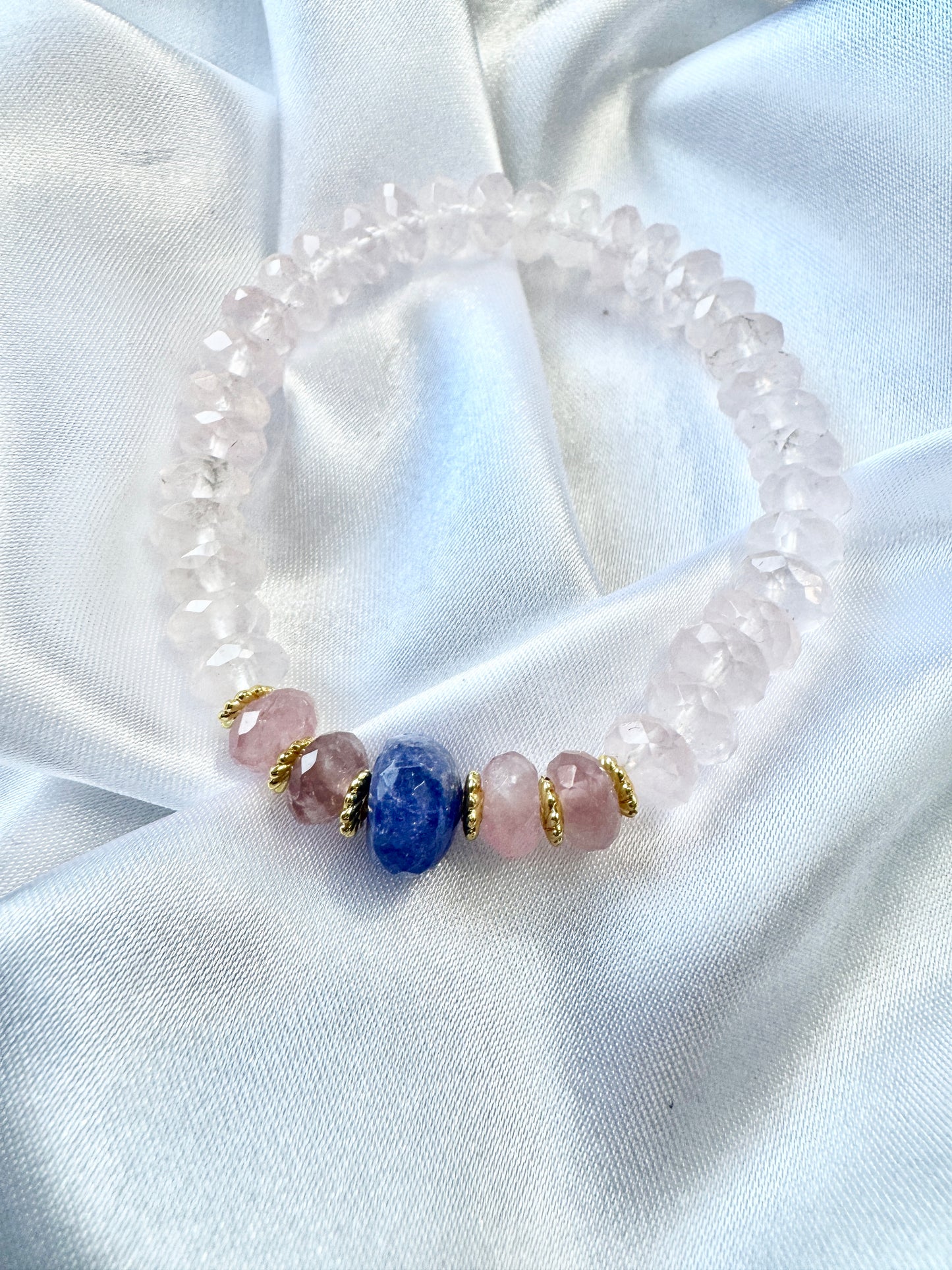 Beautiful Tanzanite with Rose Quartz Bracelet