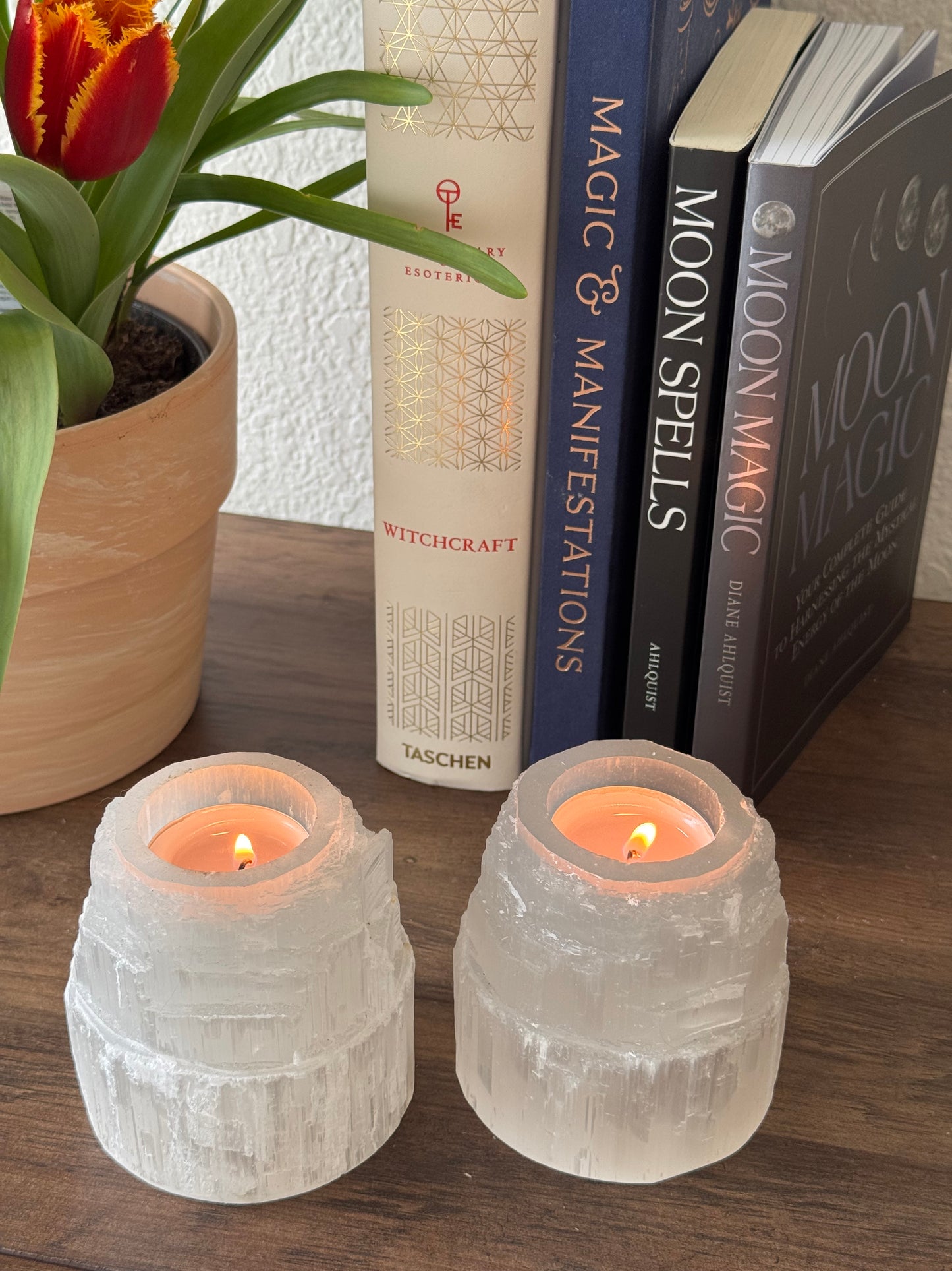 Selenite Candle Holders