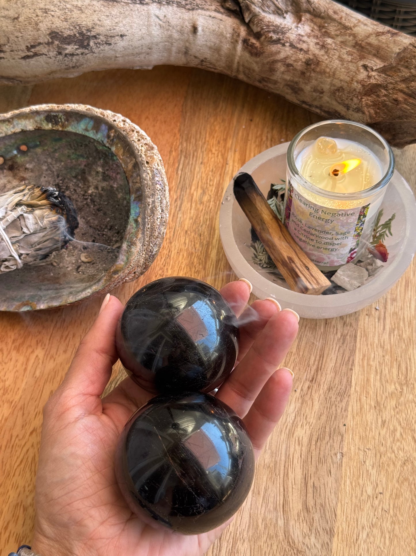 Black Tourmaline Sphere – Protection • Boundaries • Grounding