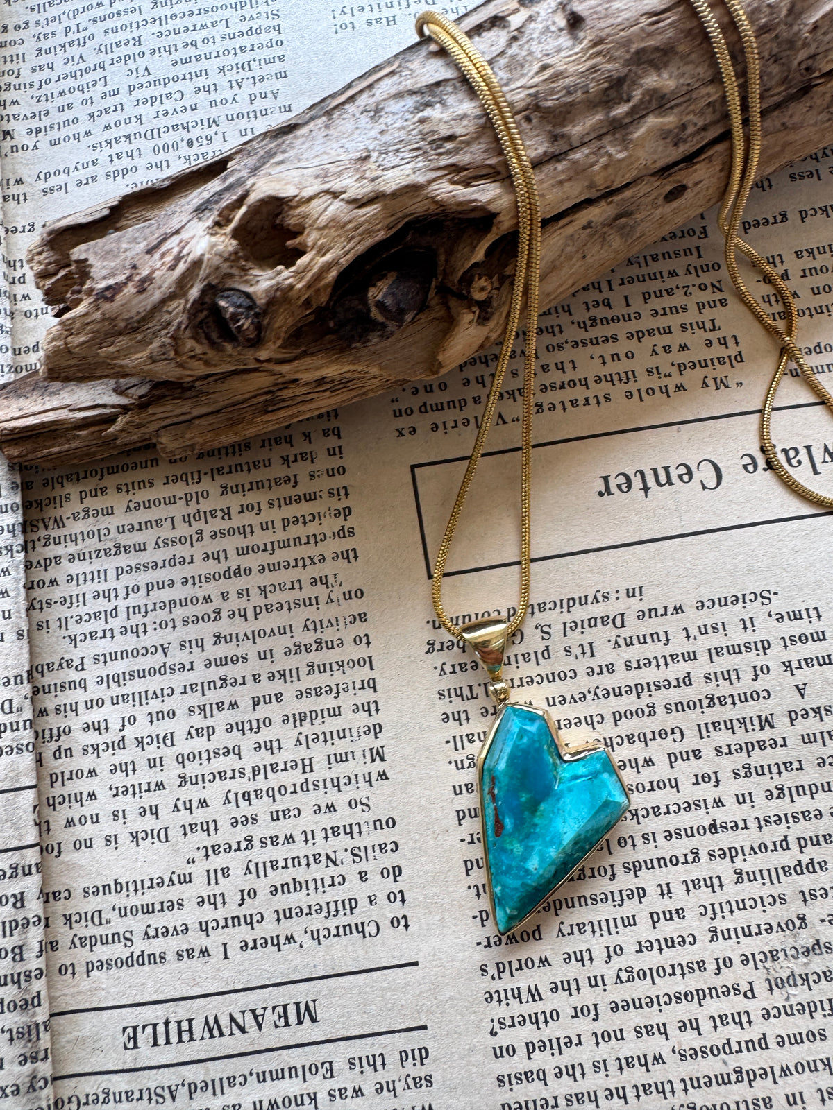 Natural Peruvian Blue Opal Pendant
