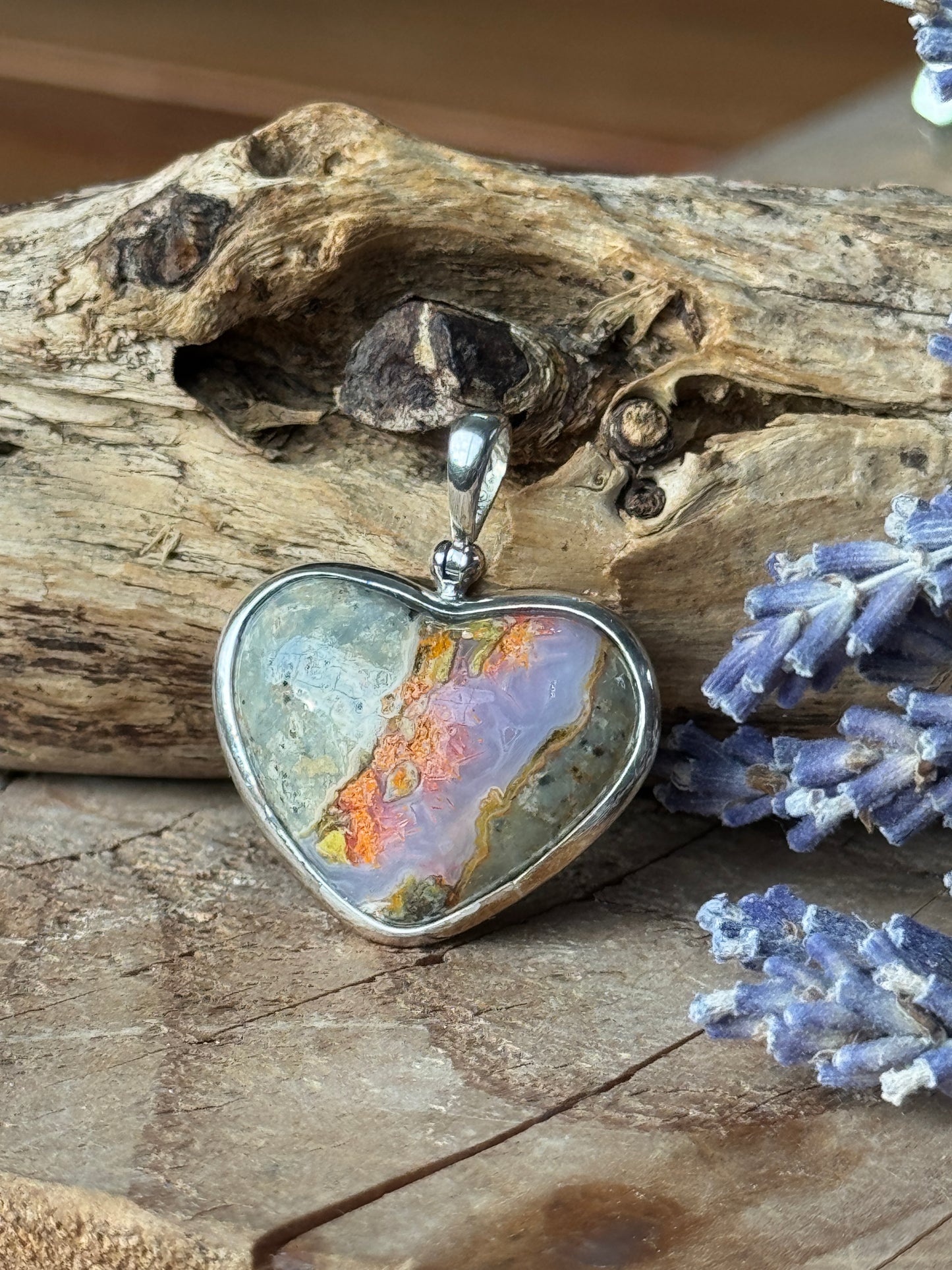 Magma Chalcedony Heart – Fire Within Stone
