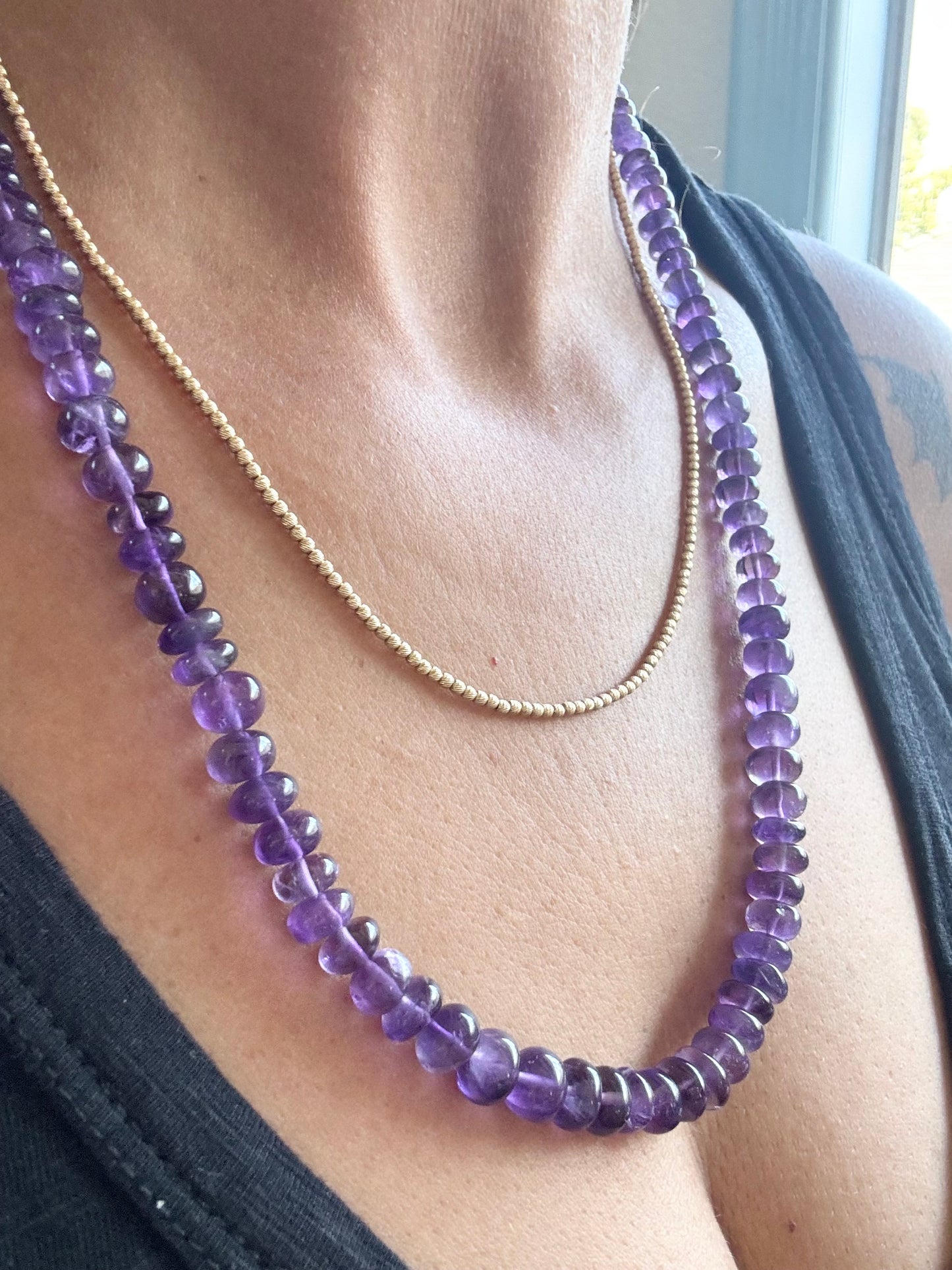 Extraordinary Amethyst Beads Necklace – 24” | 248.6 cts