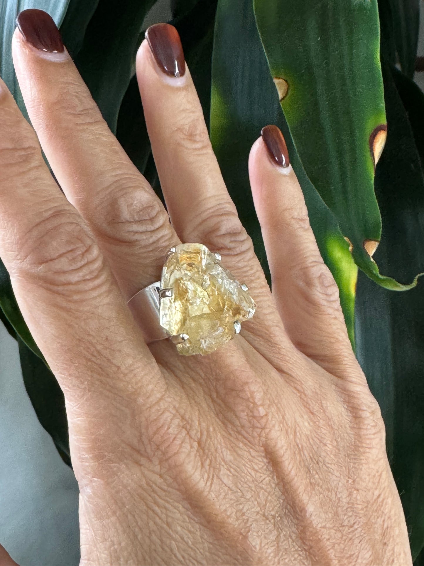 Raw Natural Citrine Ring