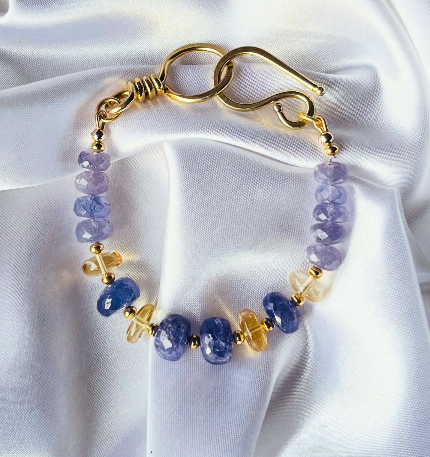 Citrine & Tanzanite Heart Wisdom Bracelet