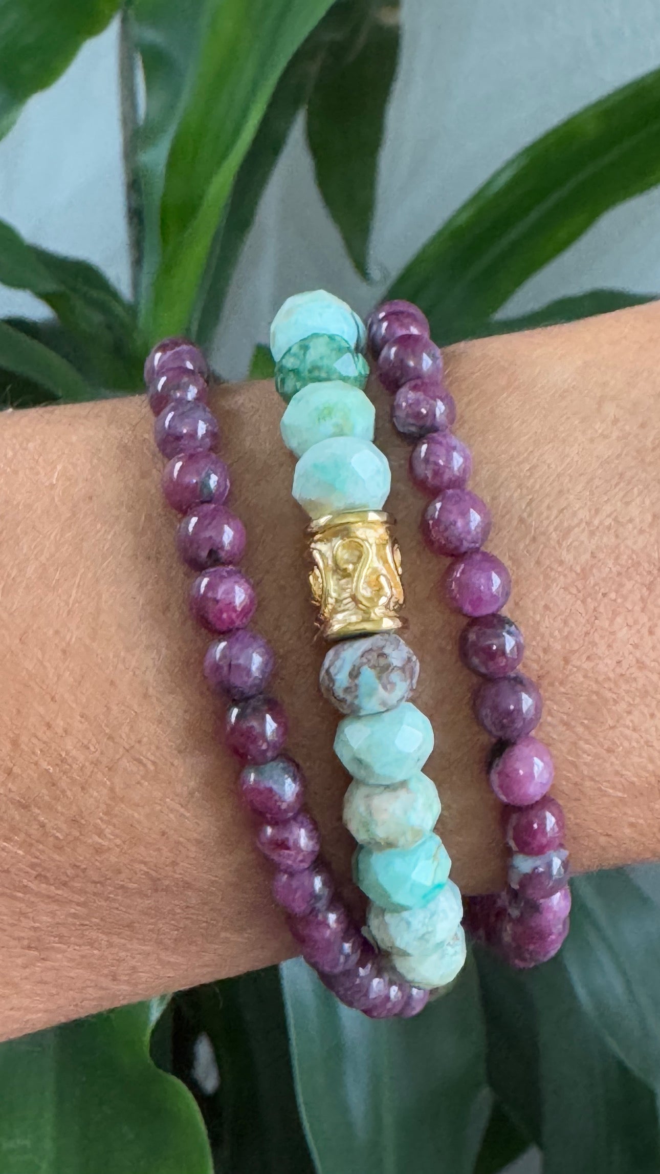 Peruvian Turquoise with Carnelian