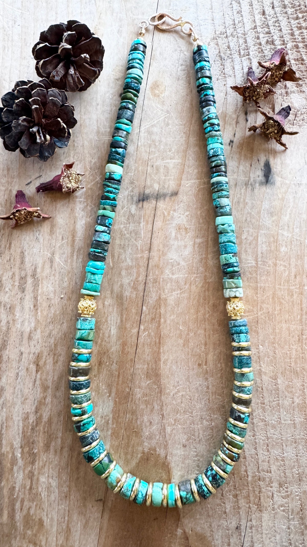 Natural Indian Turquoise Necklace – Gold Vermeil | One of a Kind