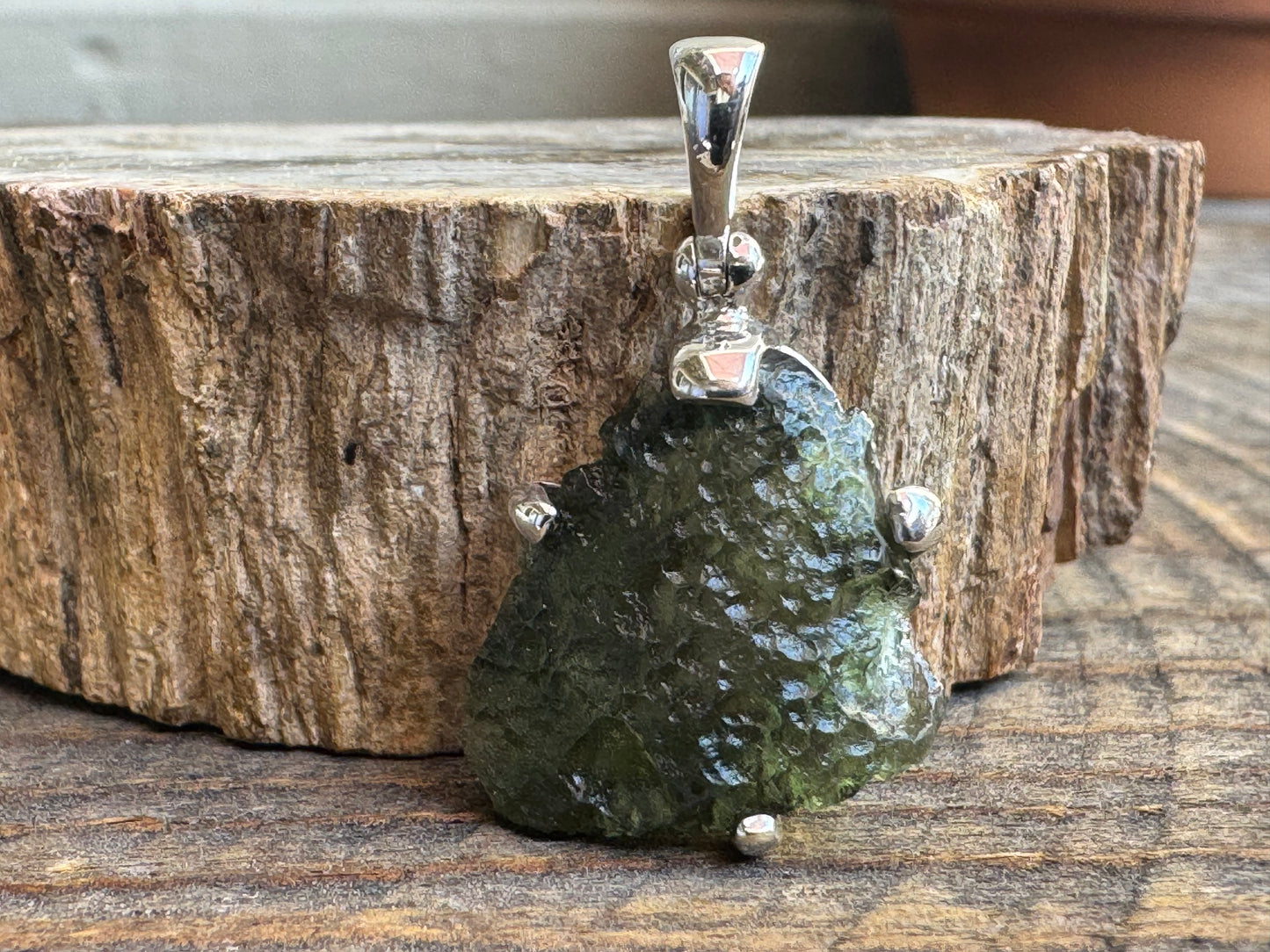 Moldavite pendant