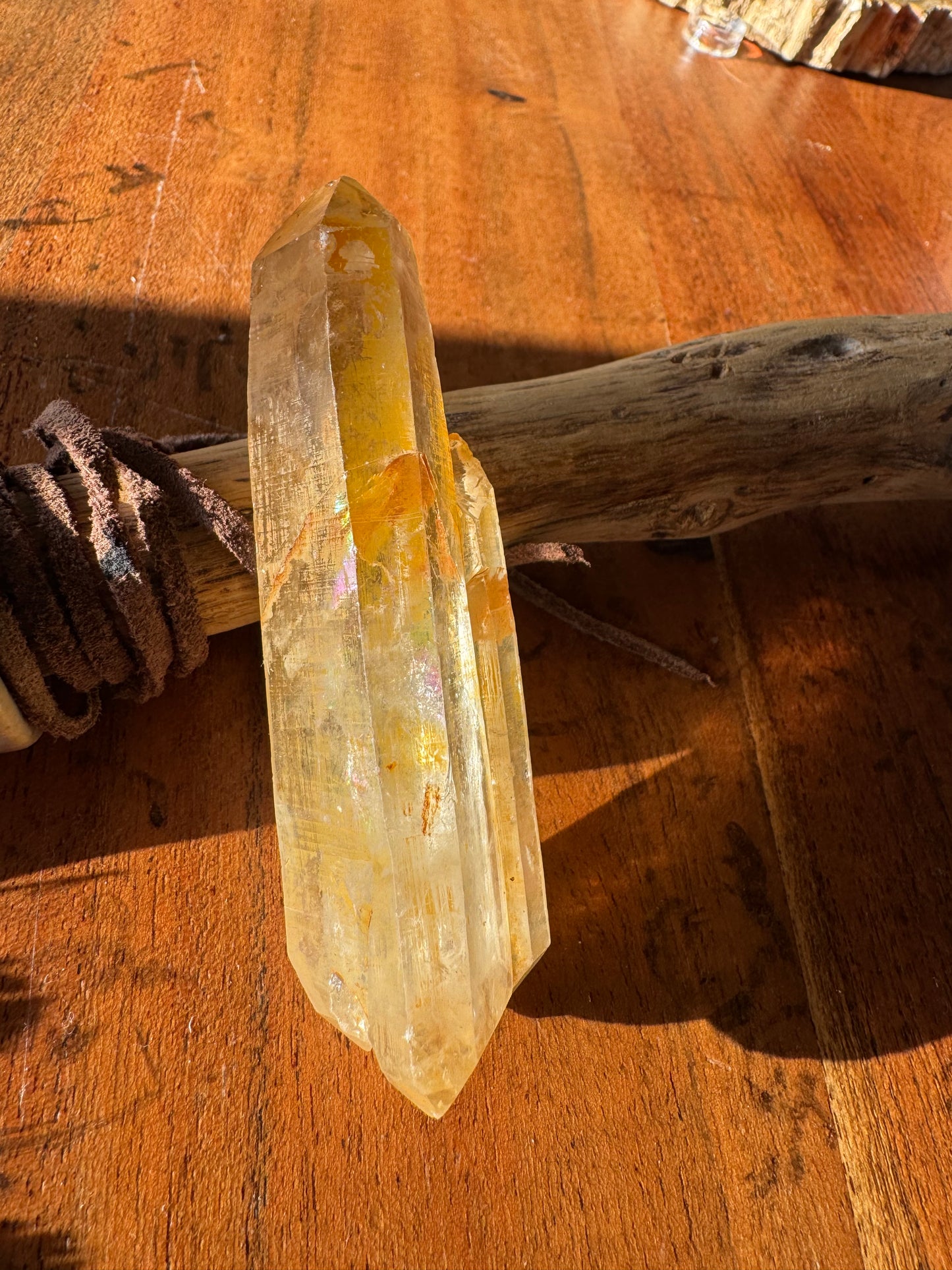 Golden Double Terminated Lemurian Quartz
Raw. Natural. One of a kind.
