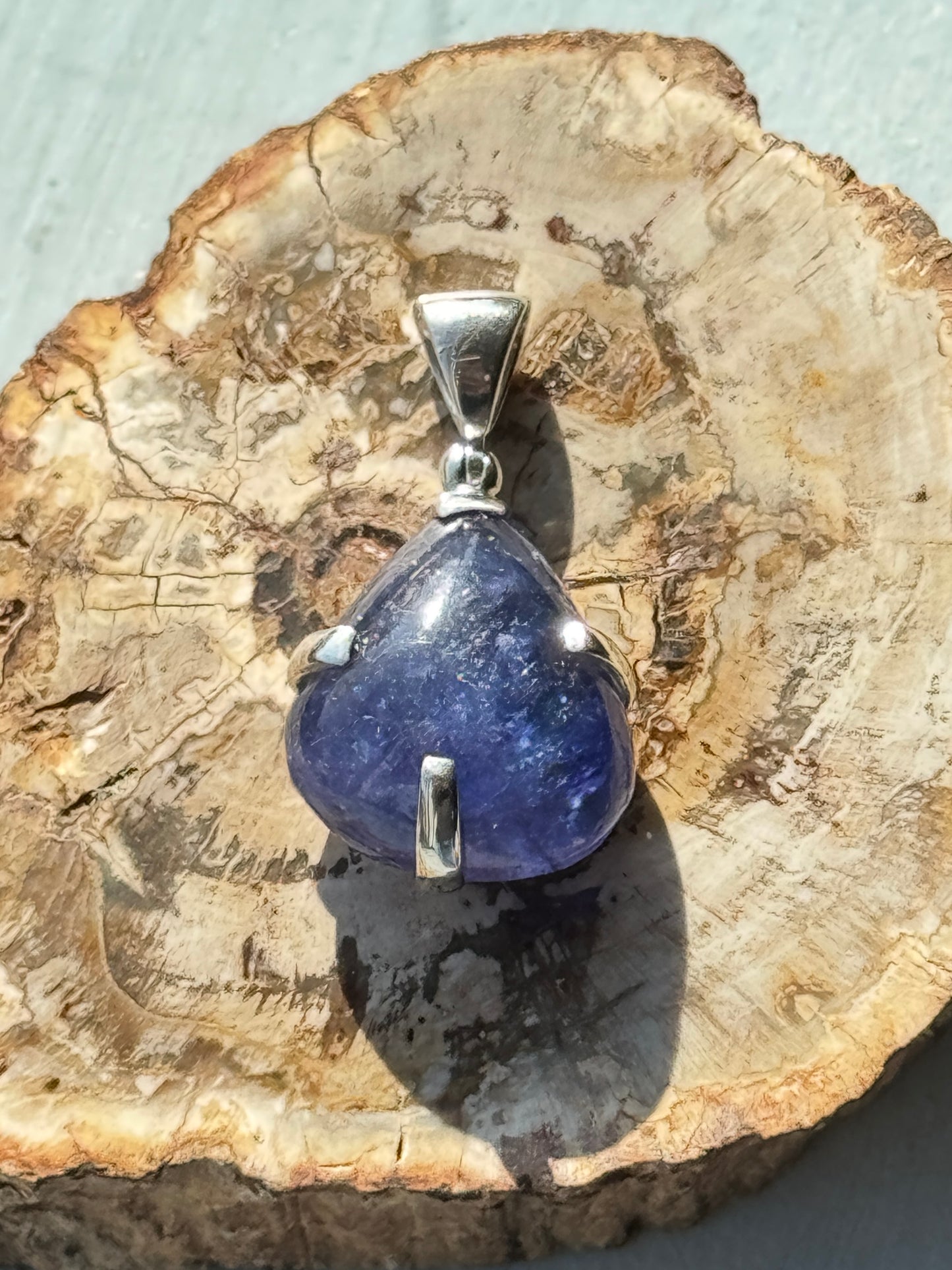 Natural Tanzanite Pendant – Sterling Silver