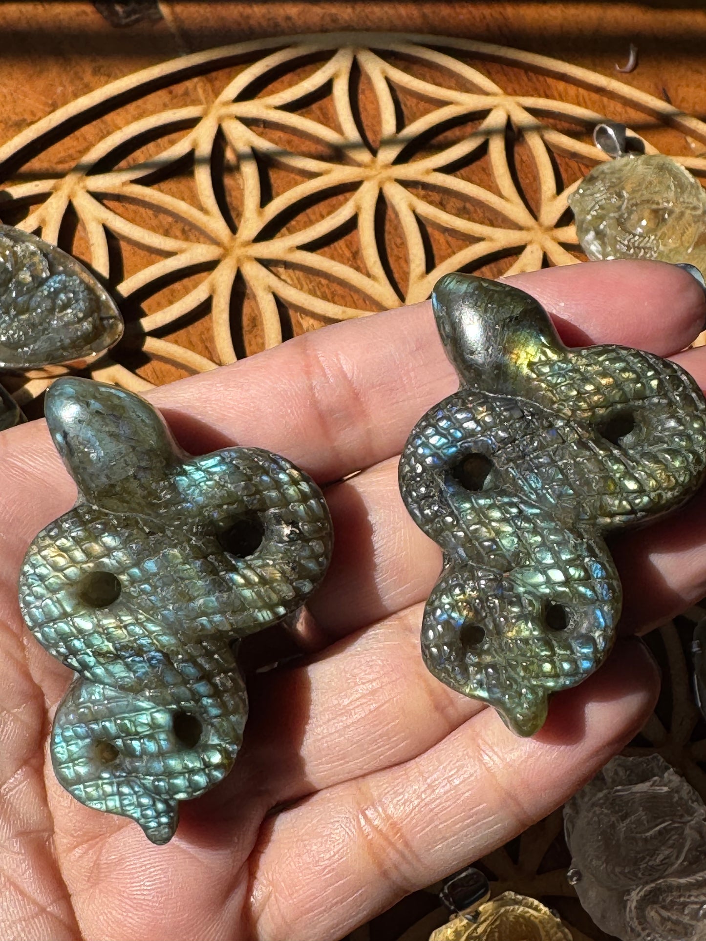Labradorite snakes