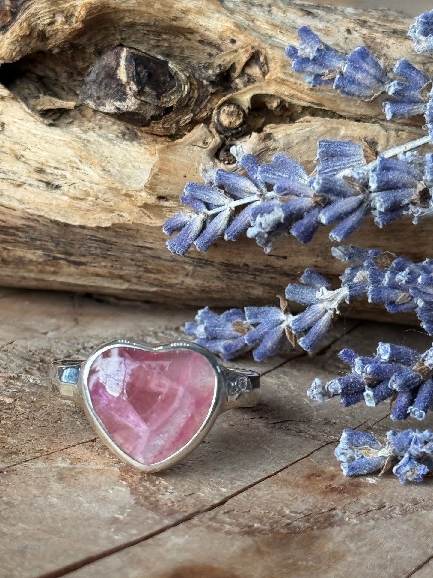 Pink Cobalto Calcite Heart Ring – Pure Heart Healing
Size 8