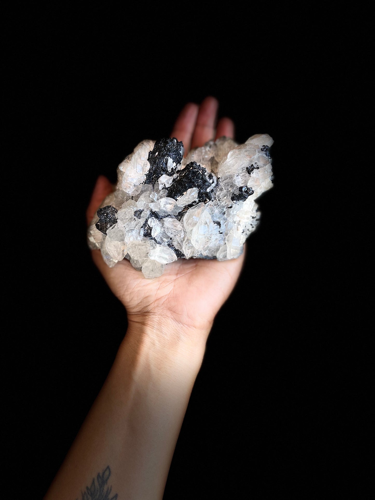 Unique And beautiful Quartz with Black Tourmaline Cluster