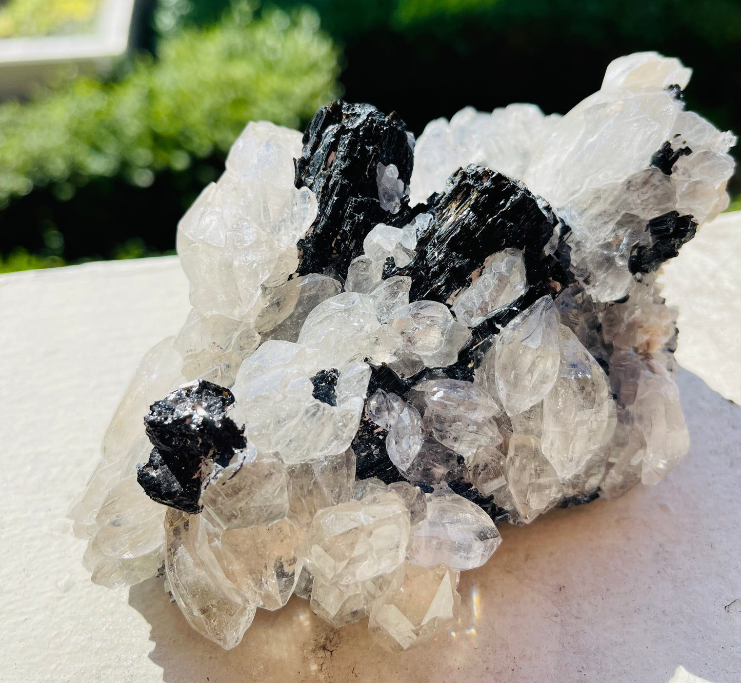 Unique And beautiful Quartz with Black Tourmaline Cluster