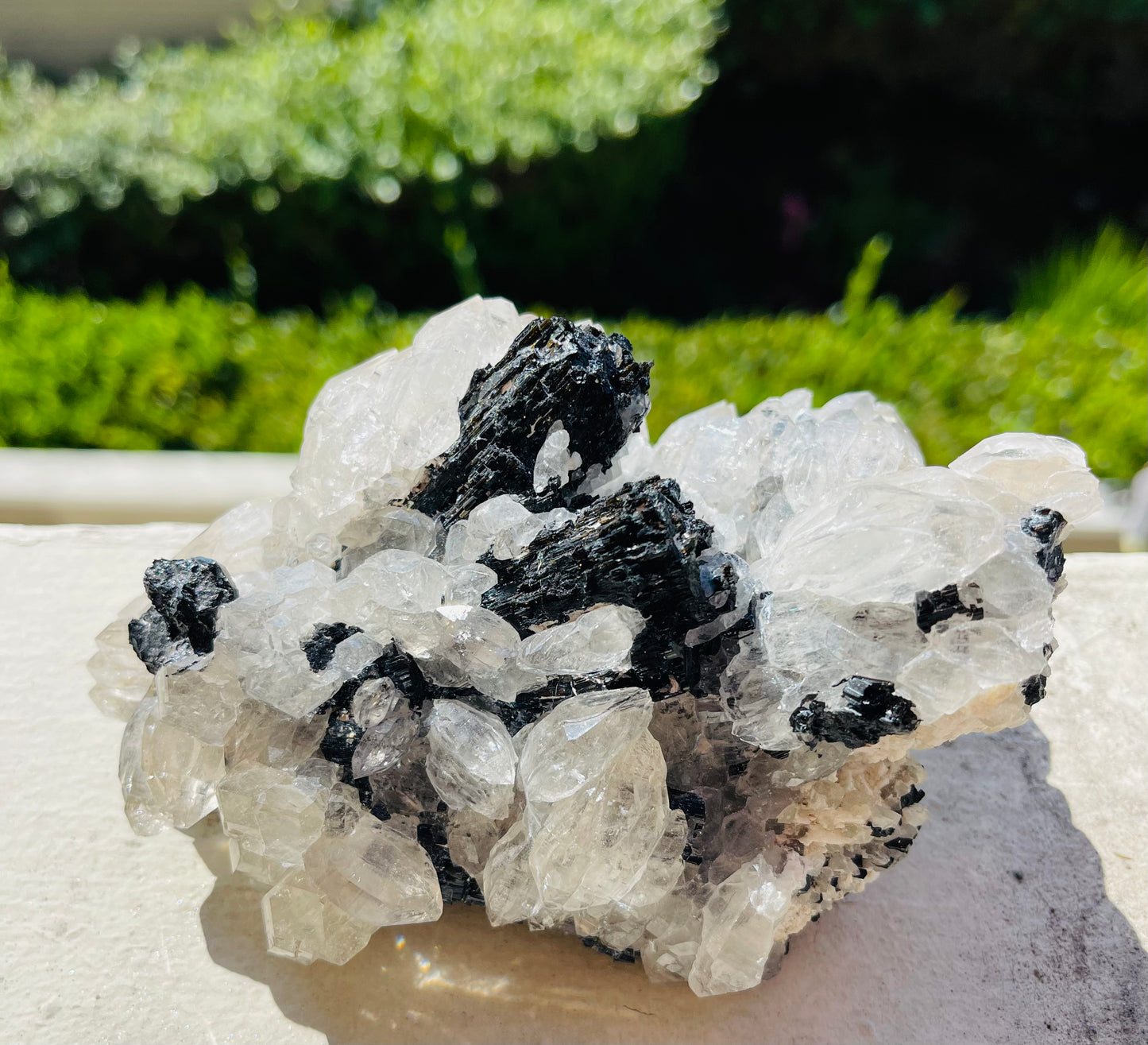 Unique And beautiful Quartz with Black Tourmaline Cluster