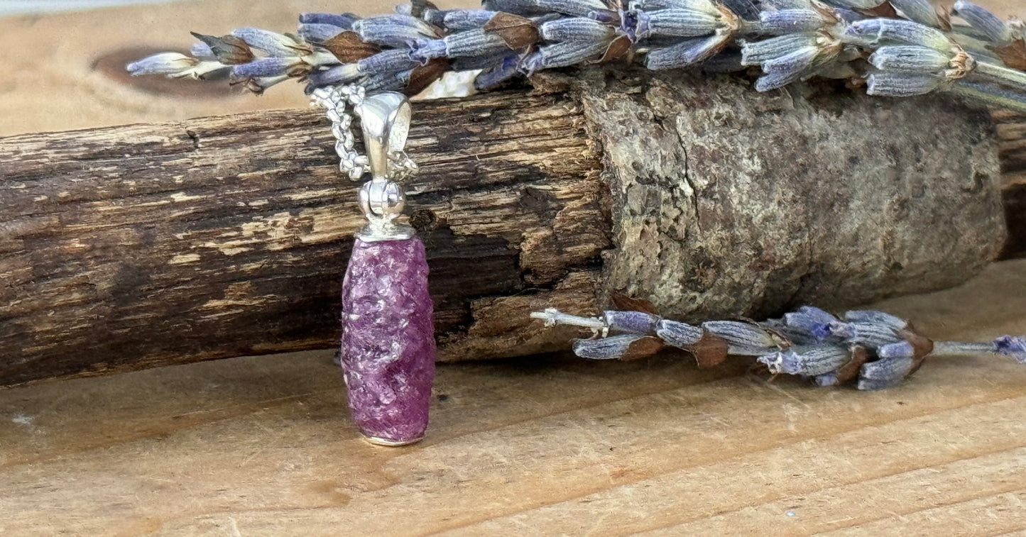 Natural Raw Ruby Pendant