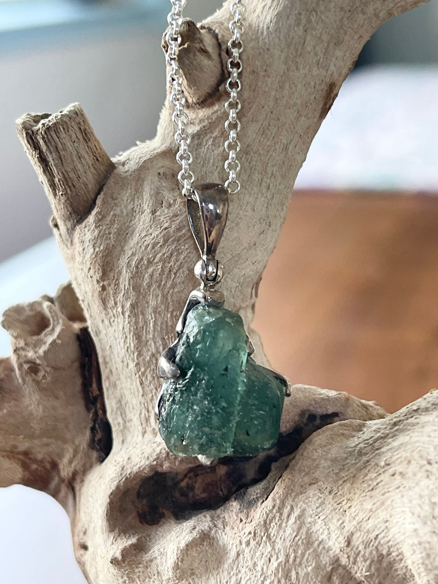 Raw Emerald pendant