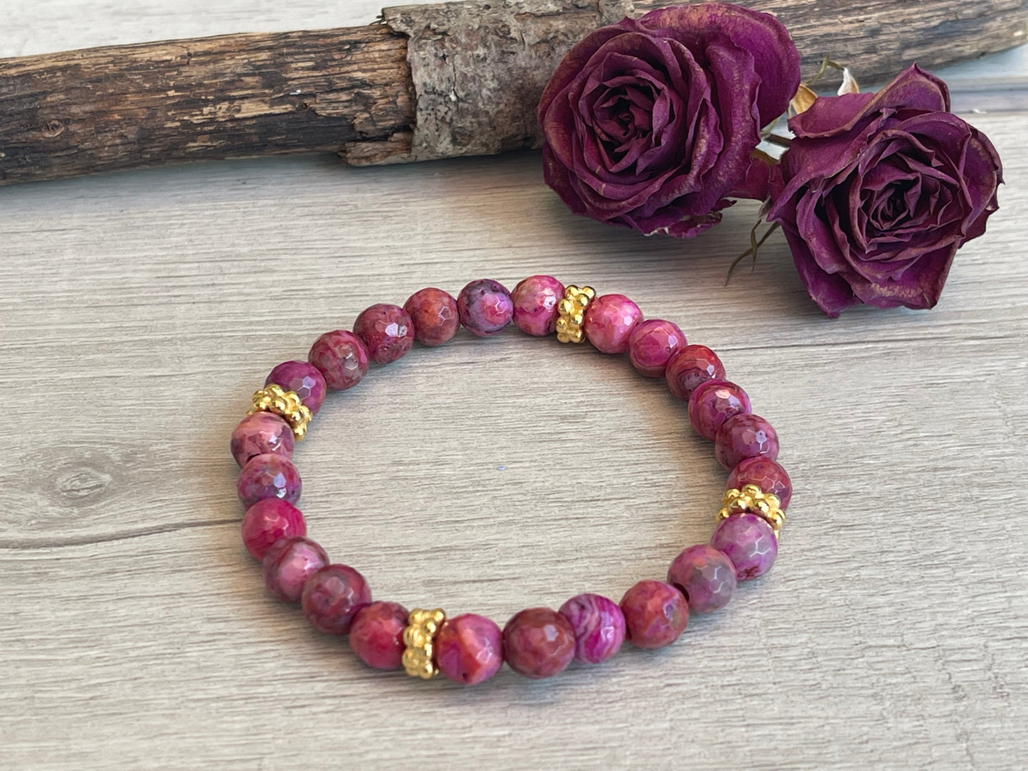 Ruby Crazy Lace Agate Bracelet