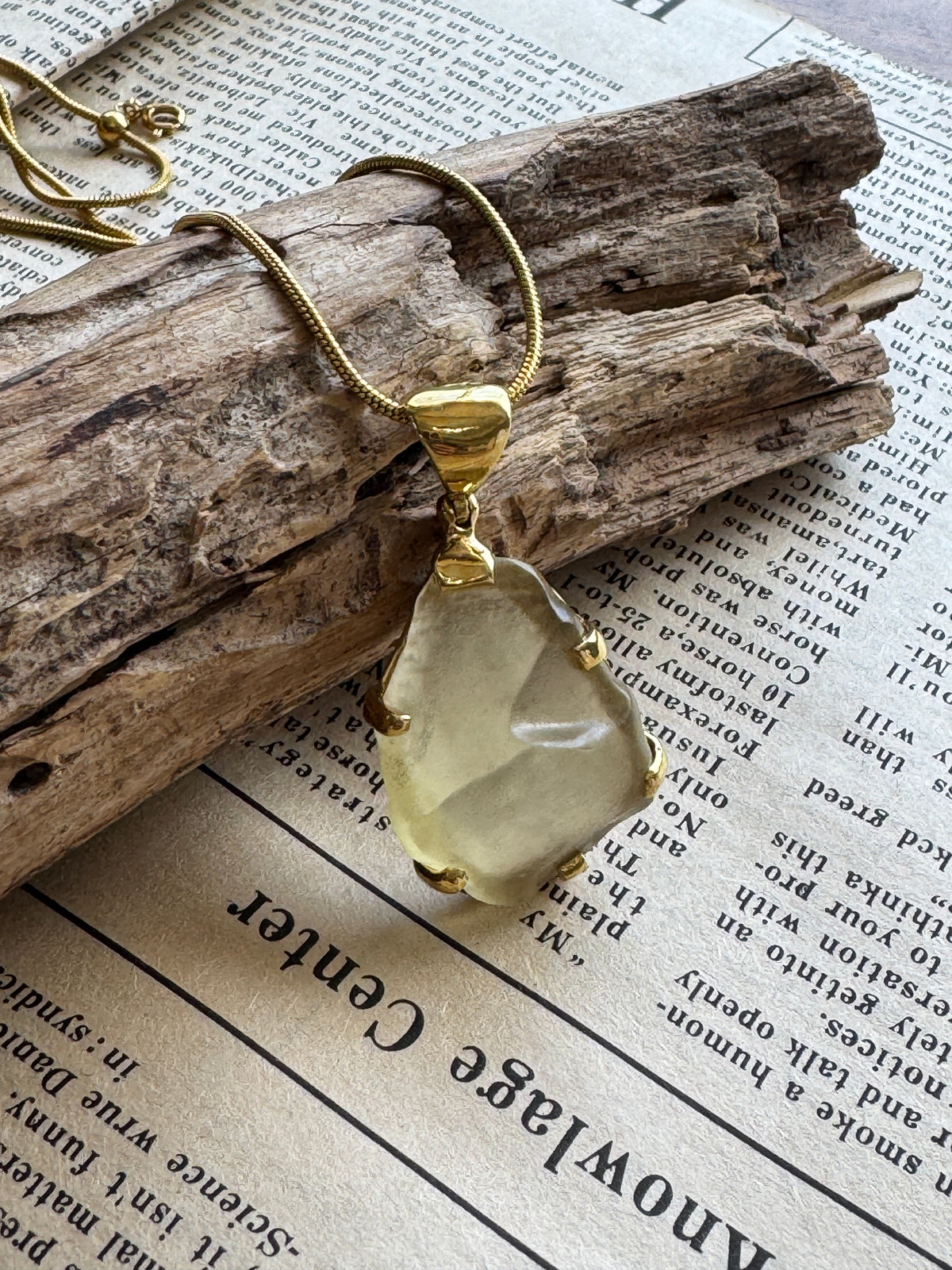 Natural Libyan Desert Glass Pendant