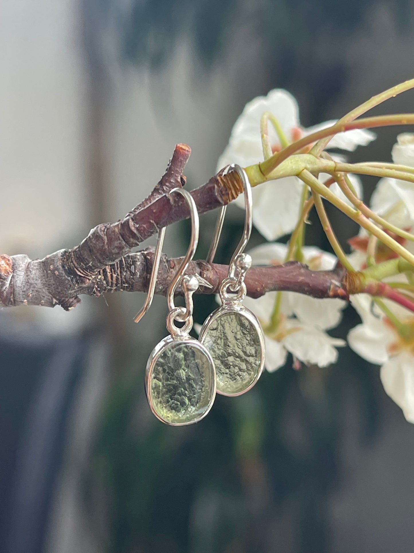 Moldavite earrings