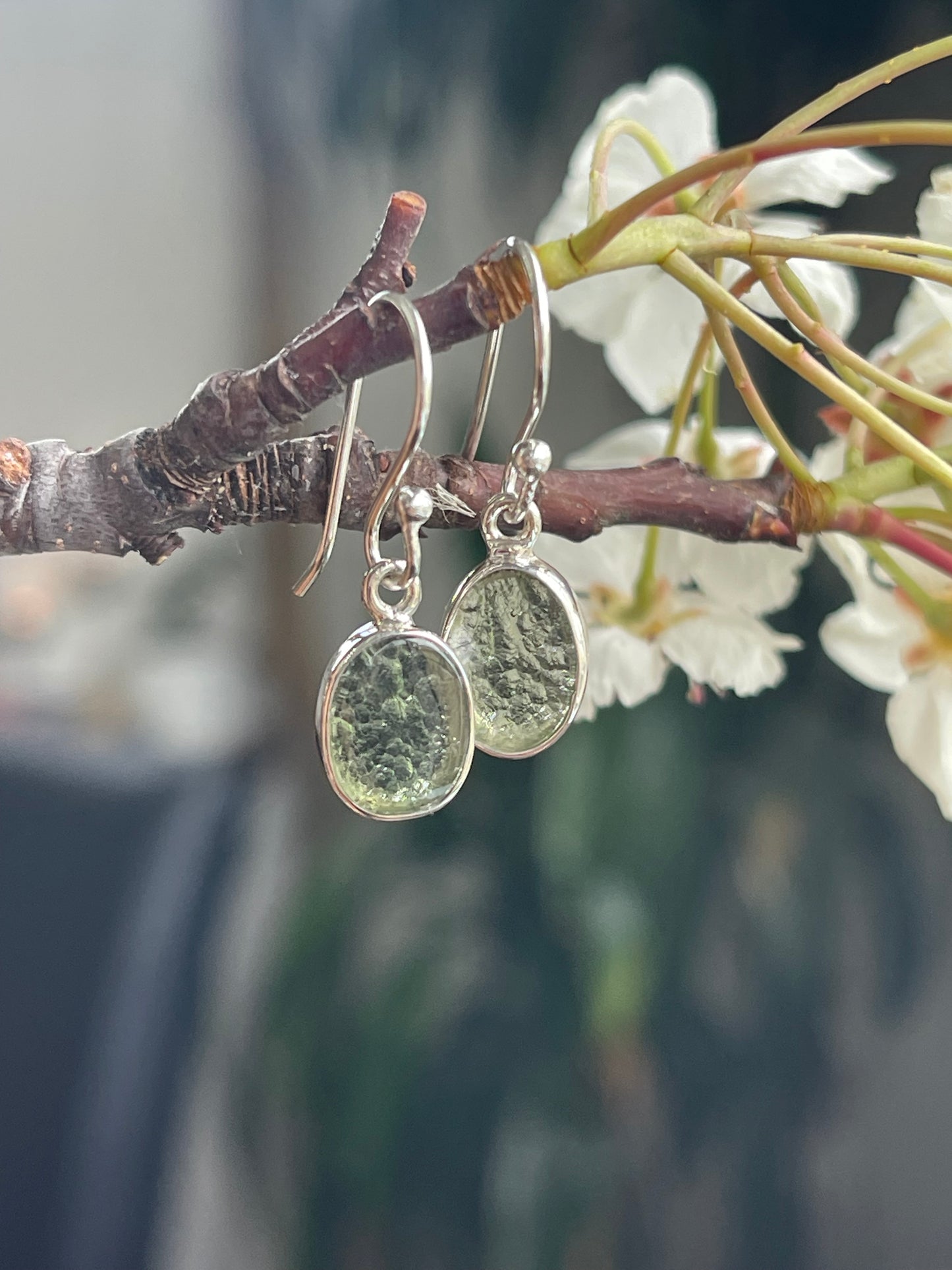 Moldavite earrings