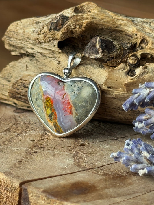 Magma Chalcedony Heart – Fire Within Stone