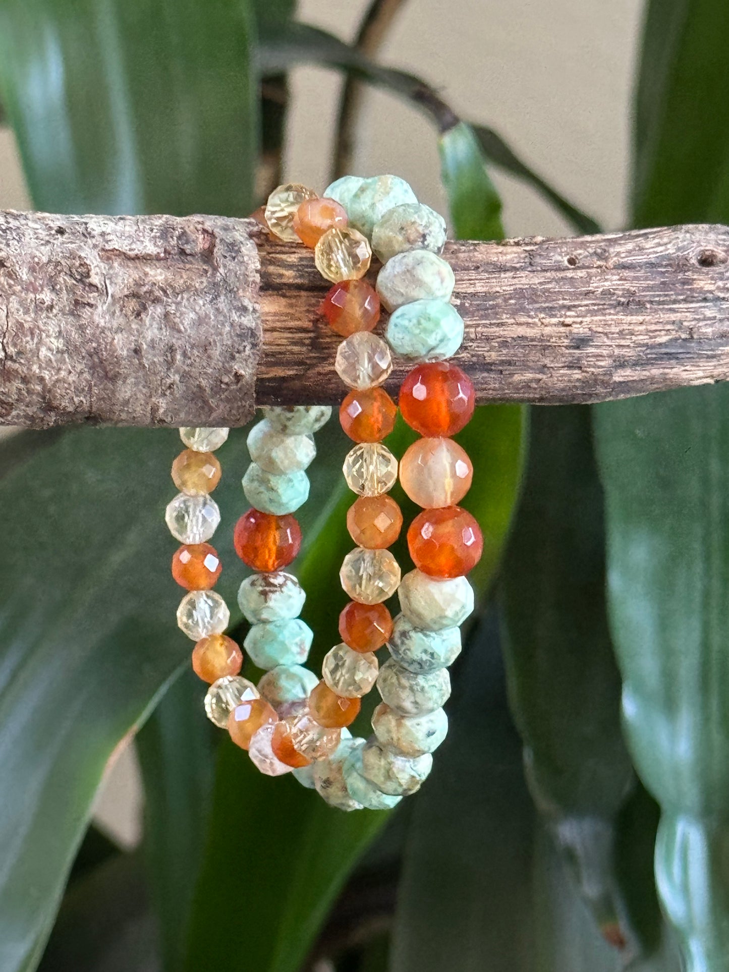 Peruvian Turquoise with Carnelian