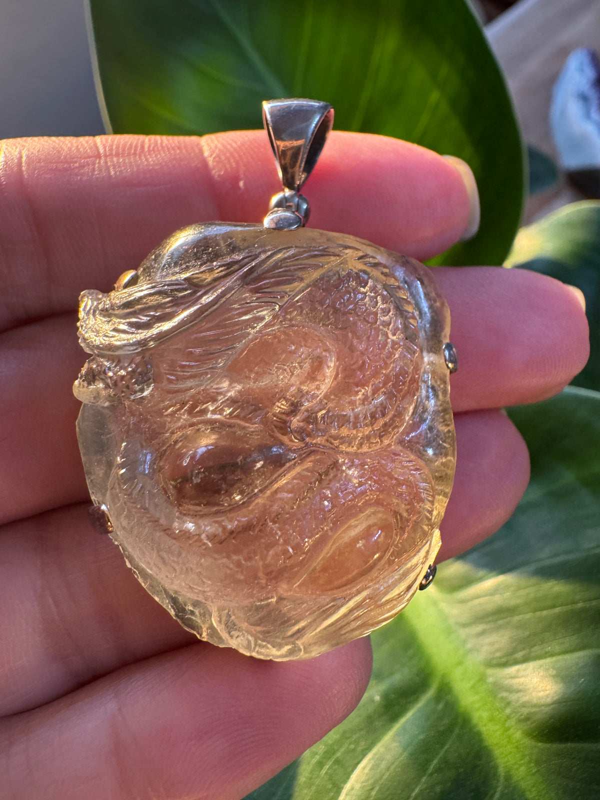 Libyan Desert Glass Tektite Dragon pendant