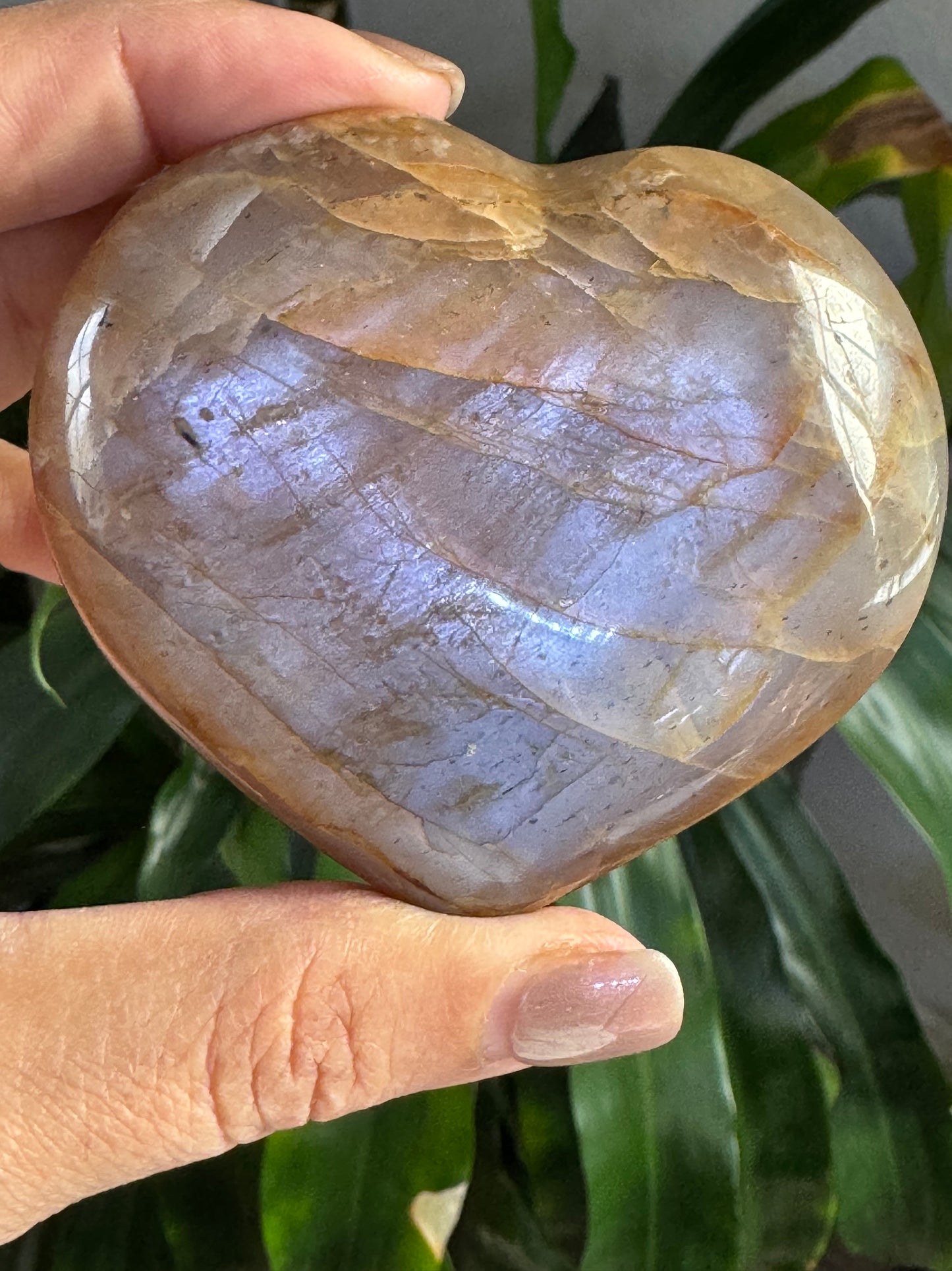 Peach Moonstone Heart