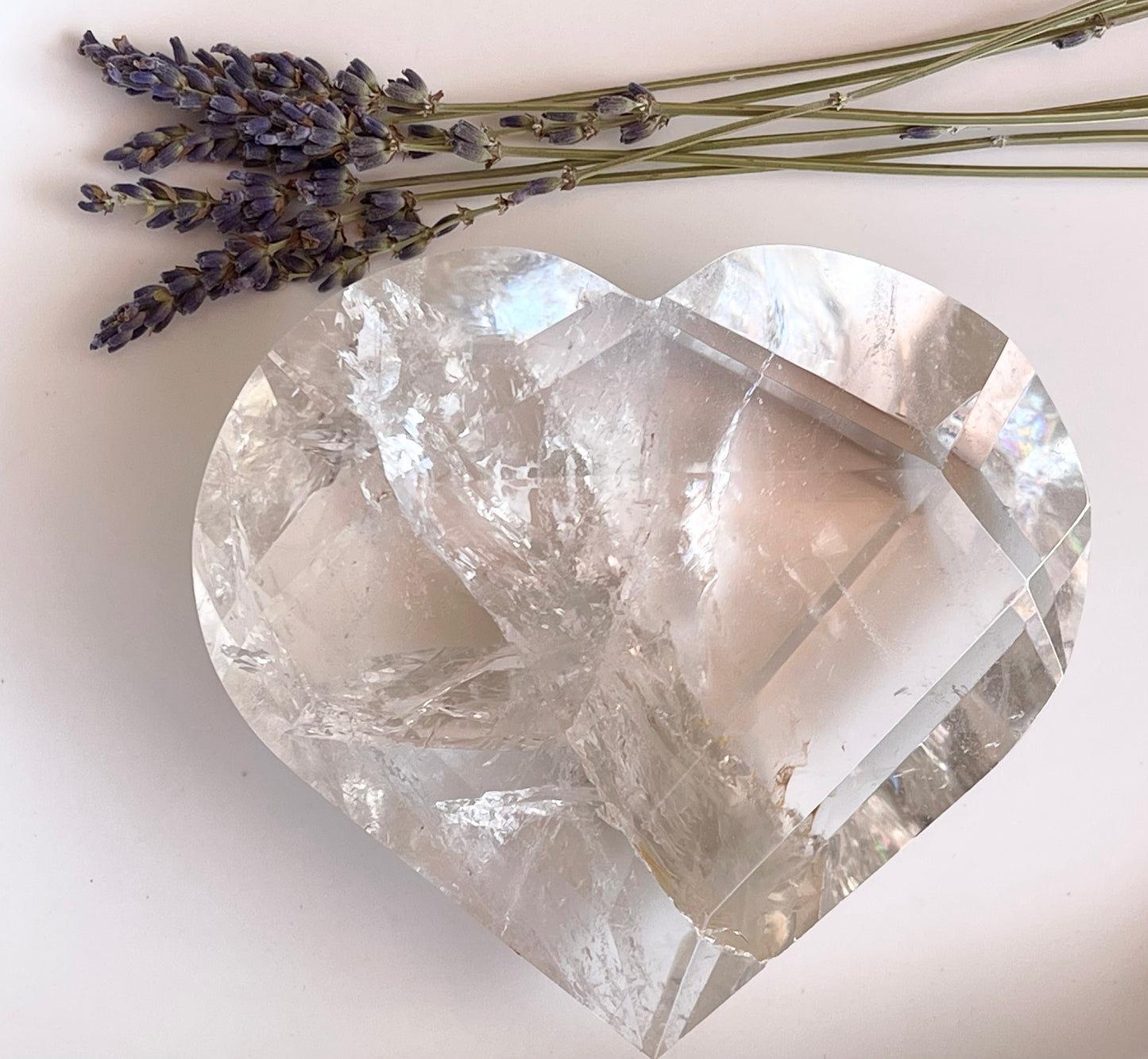 AAA Clear Quartz Faceted Heart