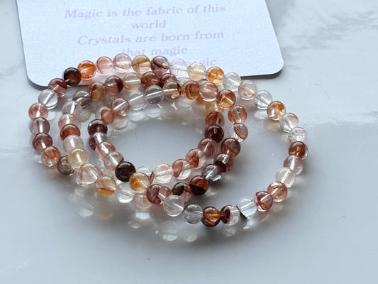 Triple High-Quality Hematoid Quartz Bracelet
