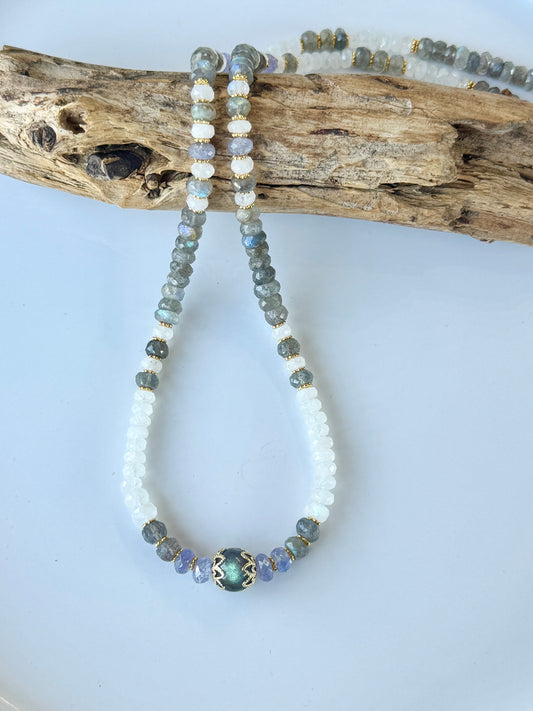 Labradorite • Moonstone • Tanzanite Necklace ✨