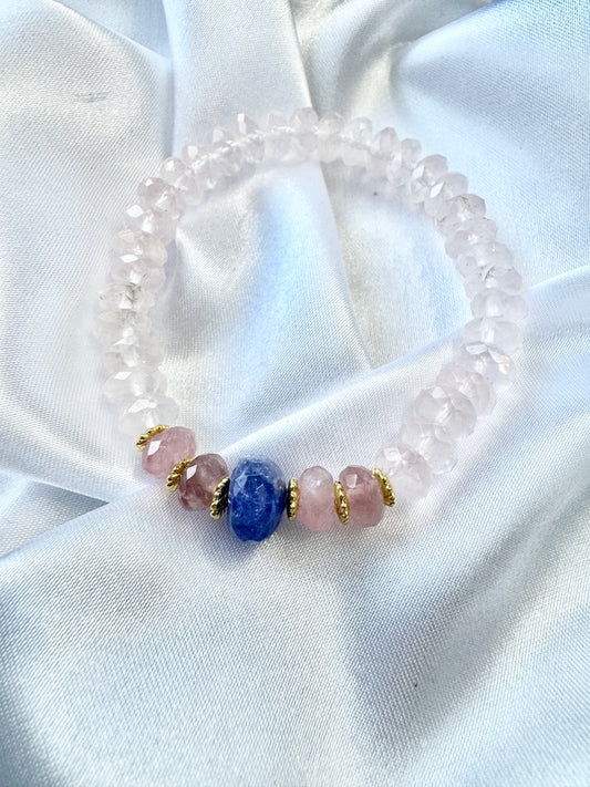 Beautiful Tanzanite with Rose Quartz Bracelet