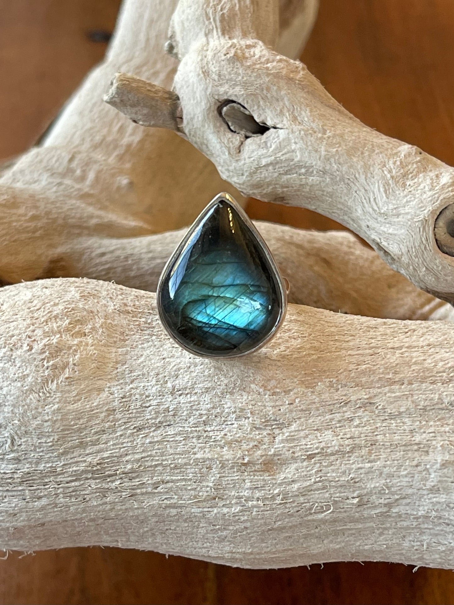 Drop Labradorite Ring – Size 6.5