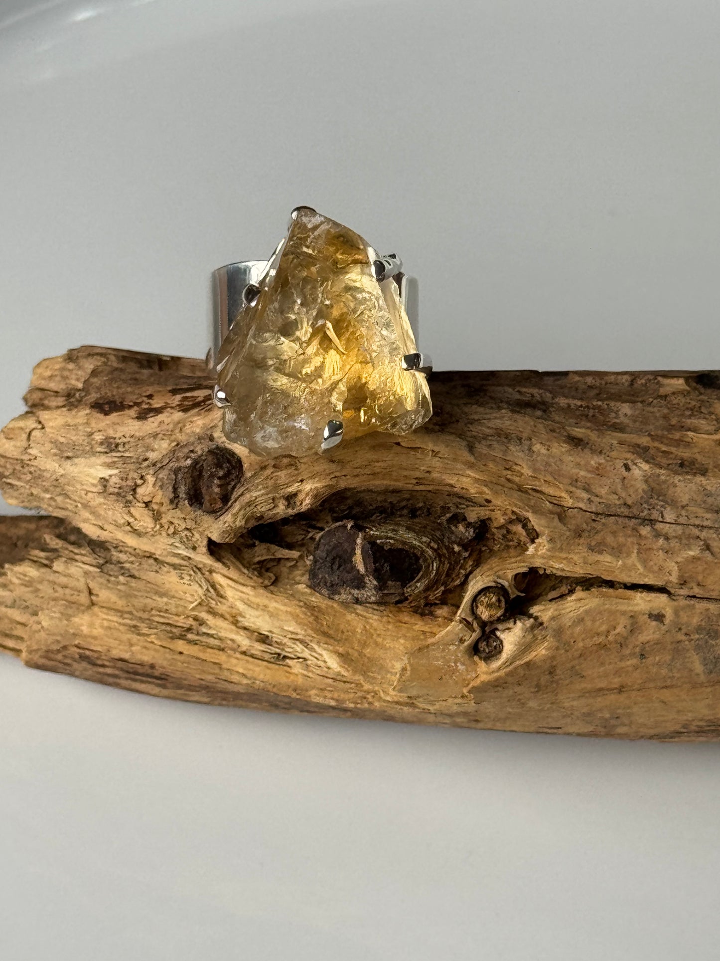 Raw Natural Citrine Ring
