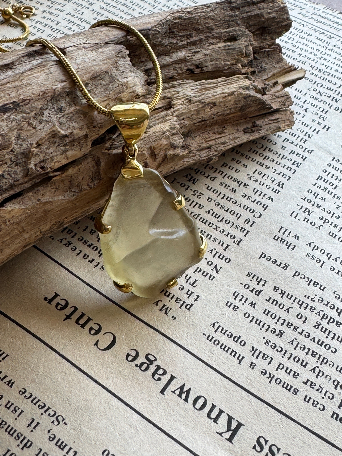 Natural Libyan Desert Glass Pendant