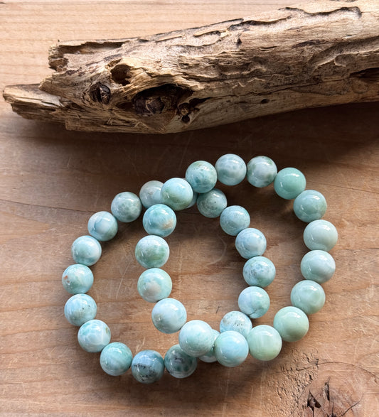 Larimar Bracelet – 13mm Natural Beads
