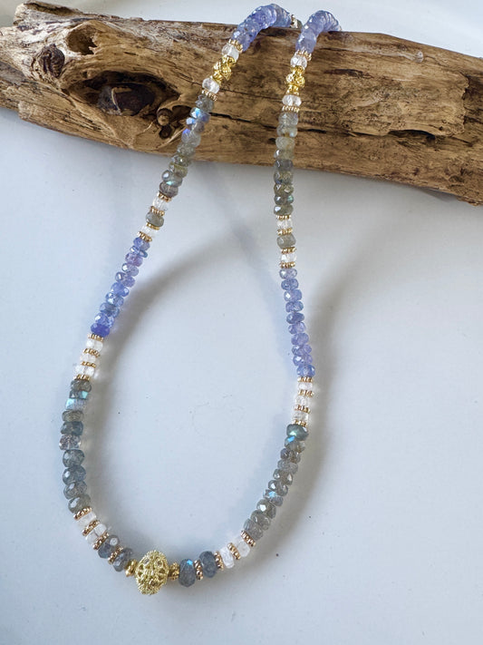 Labradorite • Moonstone • Tanzanite Necklace ✨