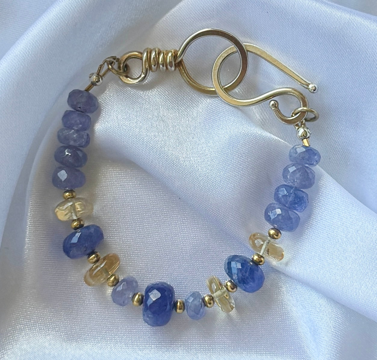 Citrine & Tanzanite Heart Wisdom Bracelet