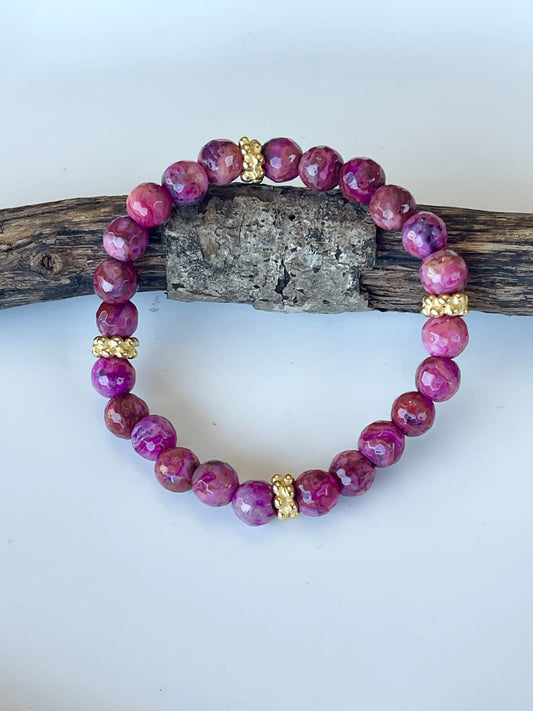 Ruby Crazy Lace Agate Bracelet