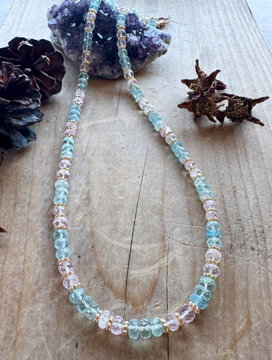 AAA Aquamarine & Morganite Necklace – Divine Love & Higher Wisdom