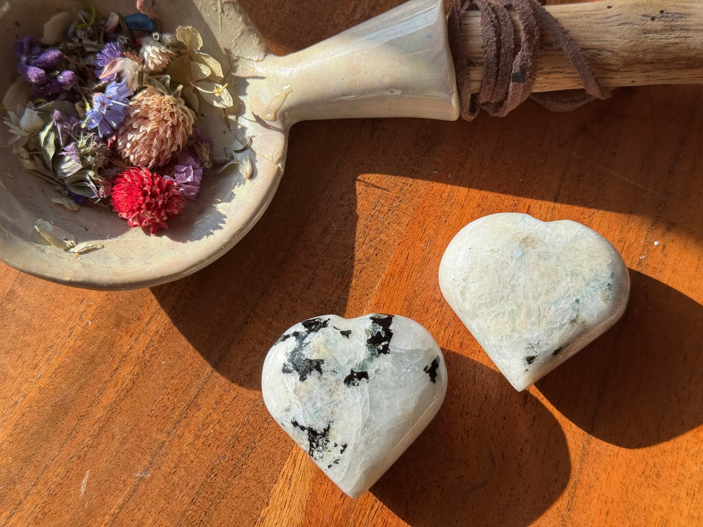 Rainbow Moonstone Heart