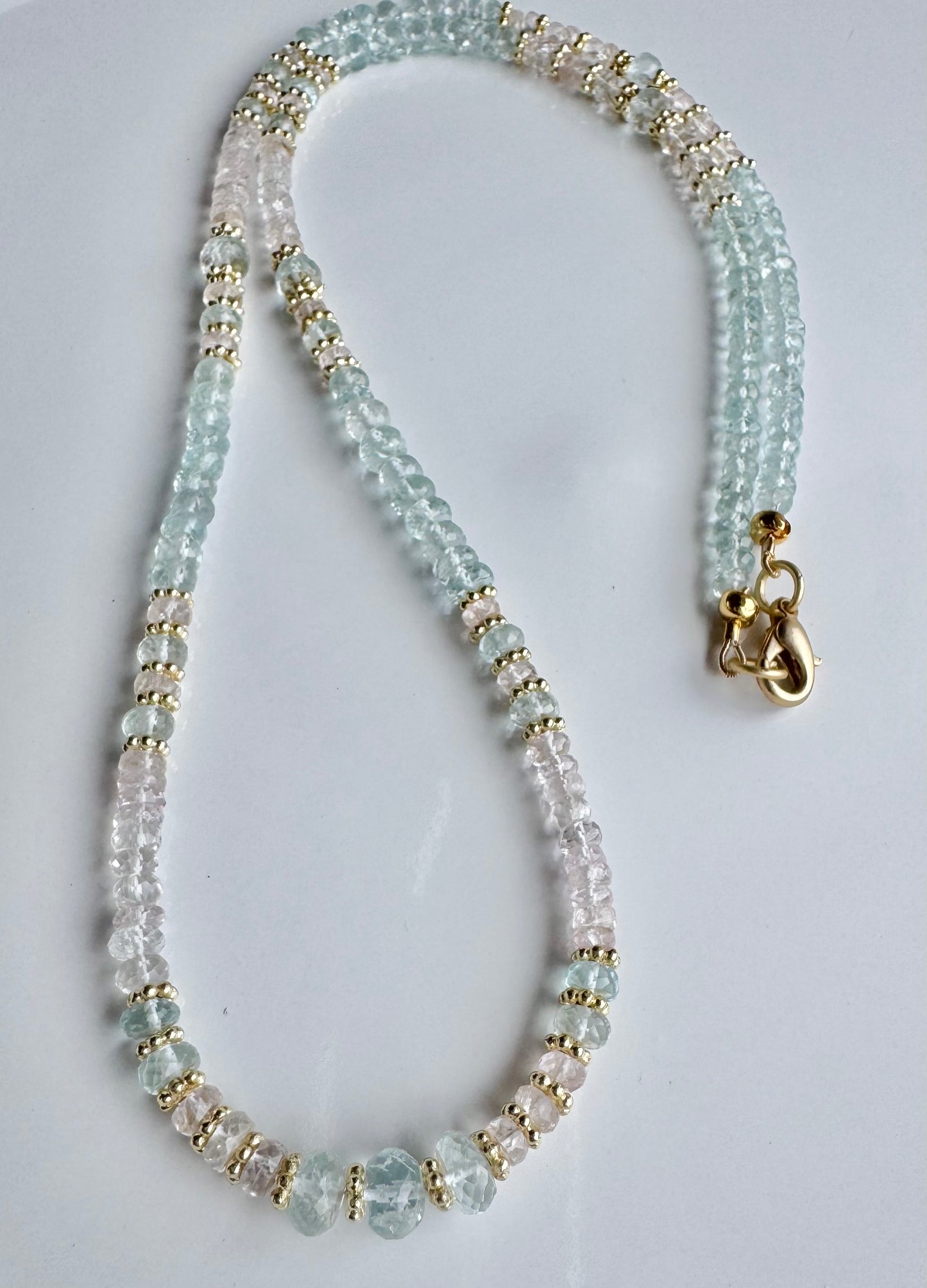 Aquamarine & Morganite Necklace