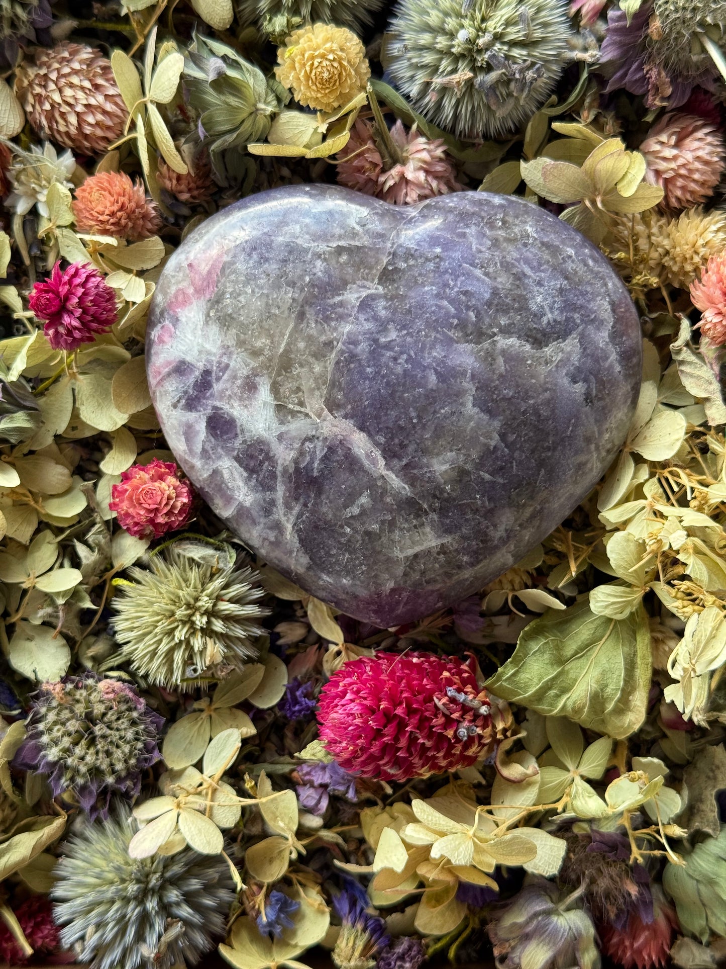 Lepidolite & Pink Tourmaline Hearts