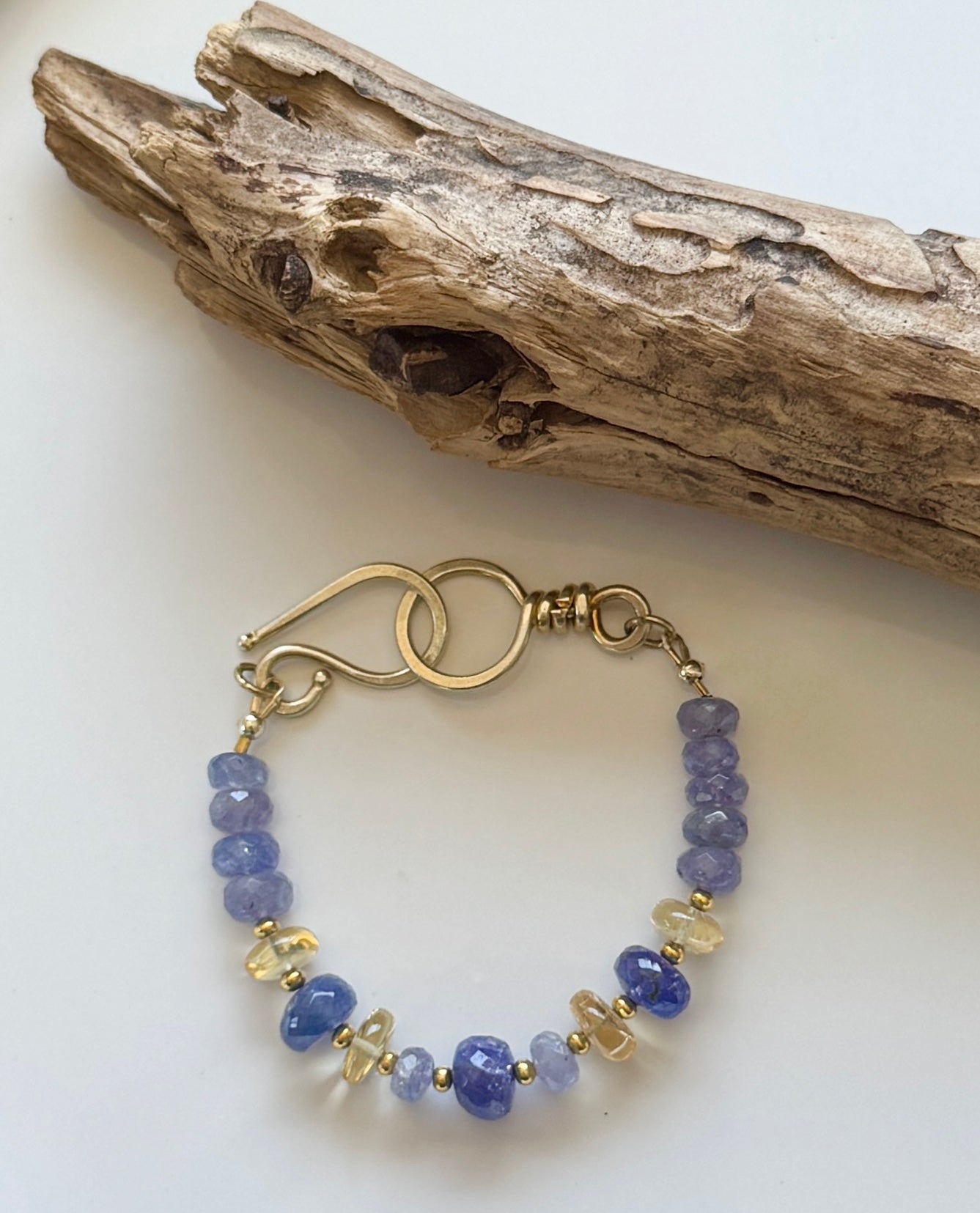 Citrine & Tanzanite Heart Wisdom Bracelet