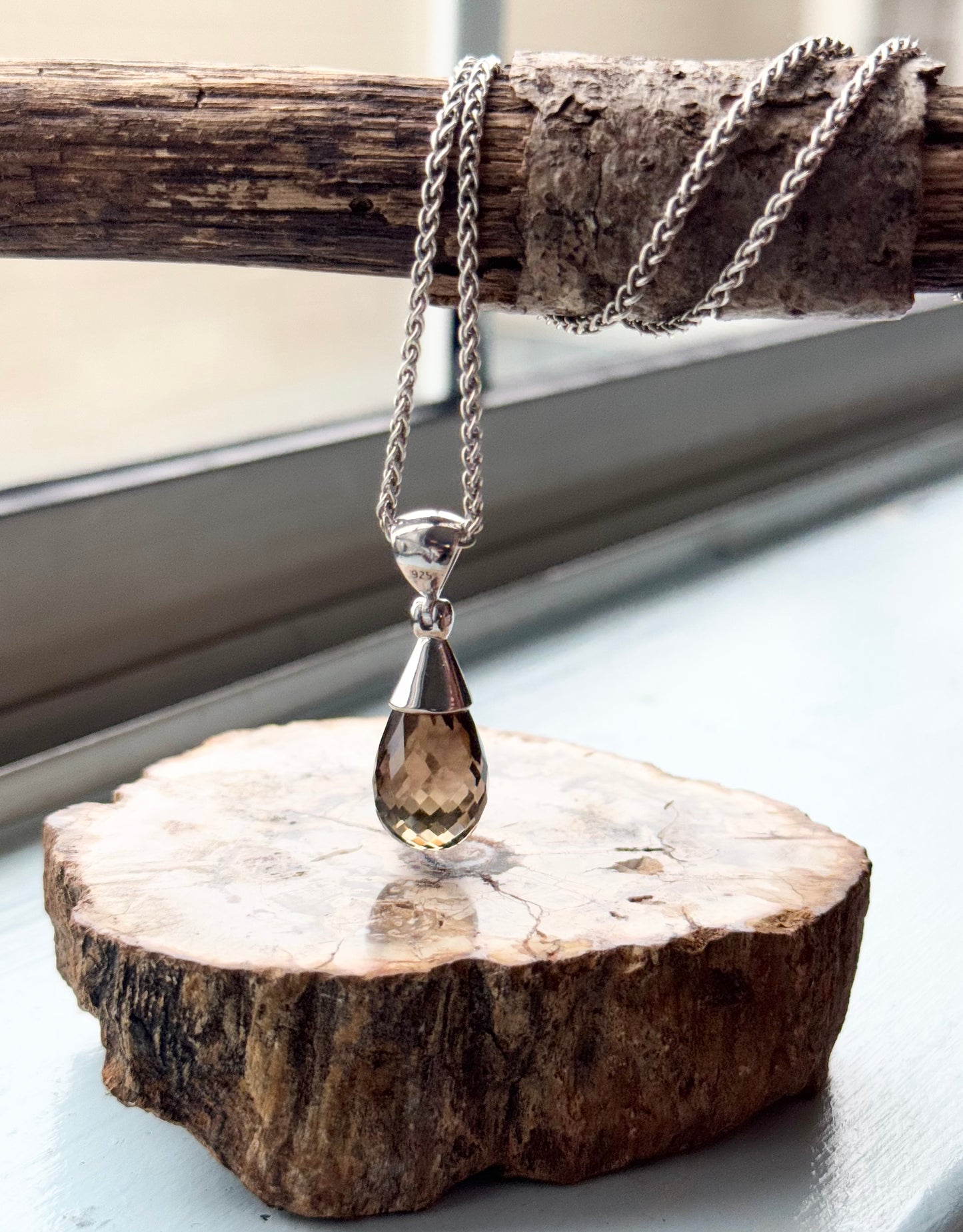 Natural Smokey Citrine Drop pendant