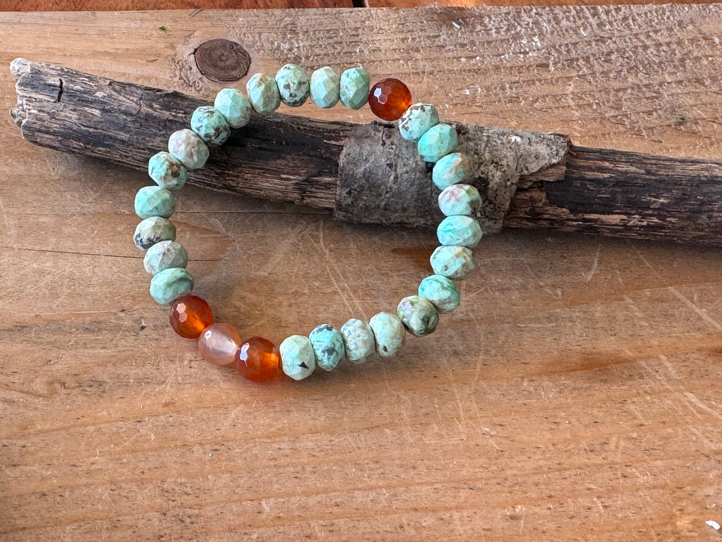 Peruvian Turquoise with Carnelian