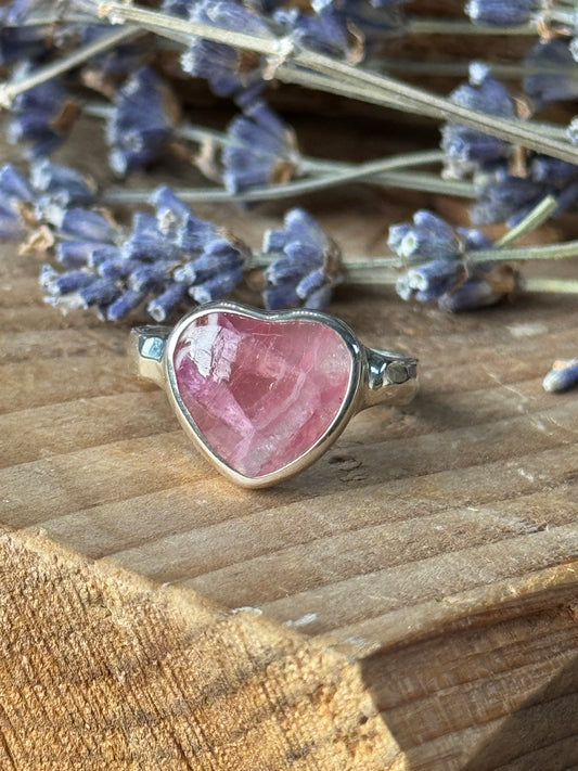 Pink Cobalto Calcite Heart Ring – Pure Heart Healing

Size 8